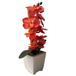 Artificial Orchid in White Pot Fake Phalaenopsis Flower Real Touch